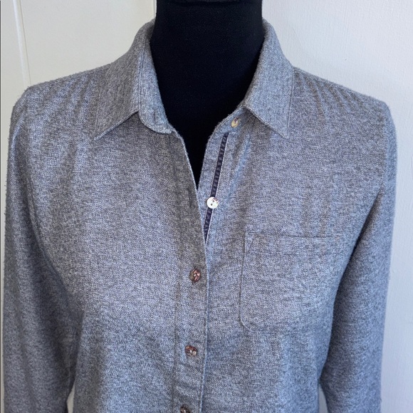 KUHL Kamila Gray Flannel Button Up Shirt Women’s Size Small - Picture 6 of 13